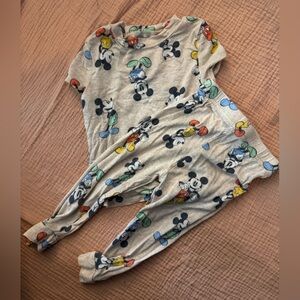 Disney Mickey Mouse Kids Pajama Set - Beige and Multicolor